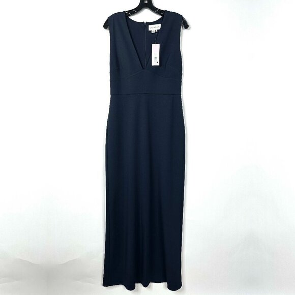 NWT SACHIN + BABI Loretta Gown in Navy Blue V-Neck Column - Picture 3 of 9
